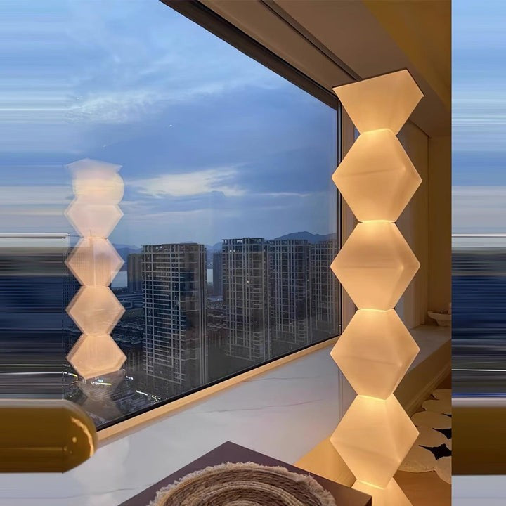Contemporary Stainless Steel &amp; Glass LED Floor Lamp