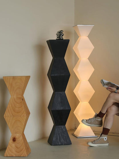 Contemporary Stainless Steel &amp; Glass LED Floor Lamp