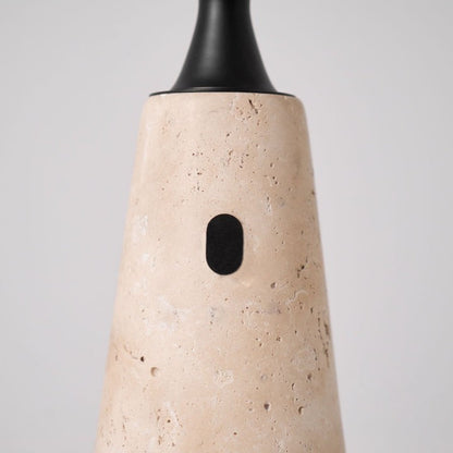Cordless Travertine Table Lamp with Touch-Activated LED