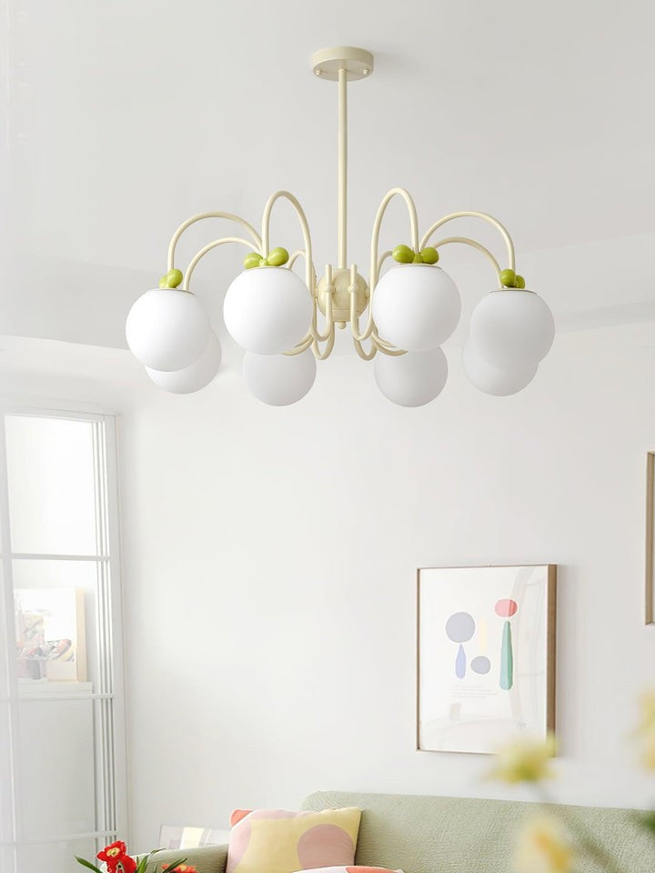 Cream Cherry Multi-Arm Ceiling Chandelier