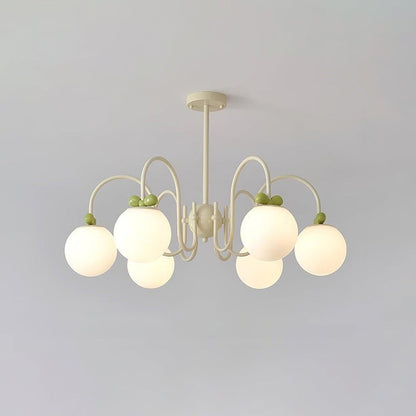 Cream Cherry Multi-Arm Ceiling Chandelier