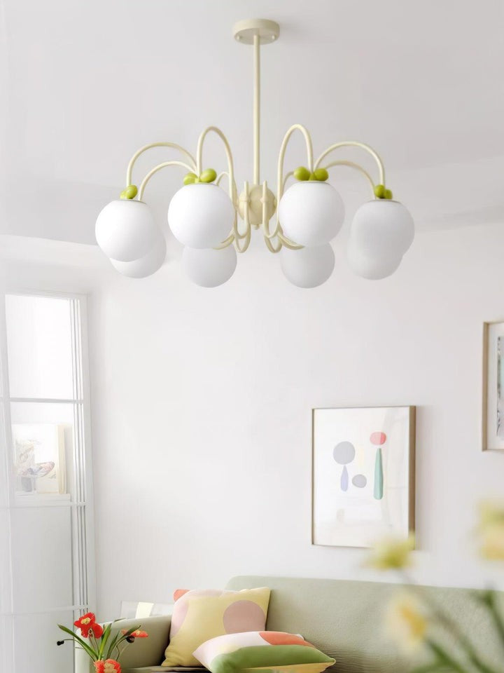 Cream Cherry Multi-Arm Ceiling Chandelier