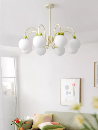 Cream Cherry Multi-Arm Ceiling Chandelier
