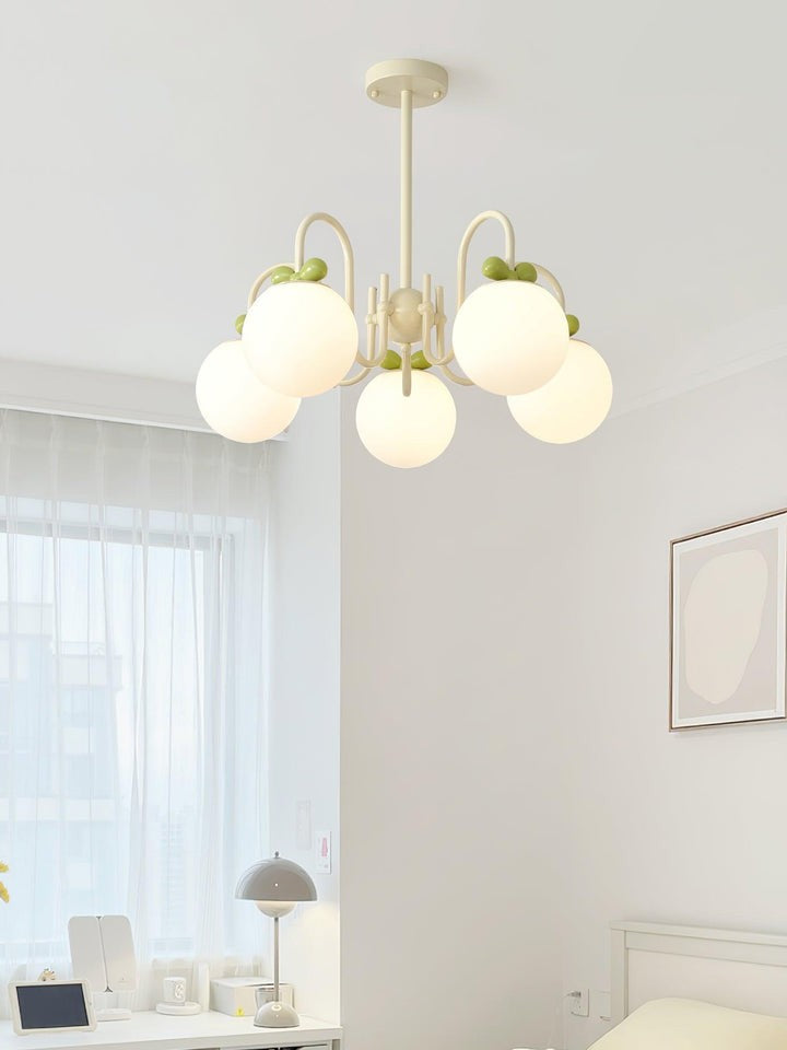 Cream Cherry Multi-Arm Ceiling Chandelier