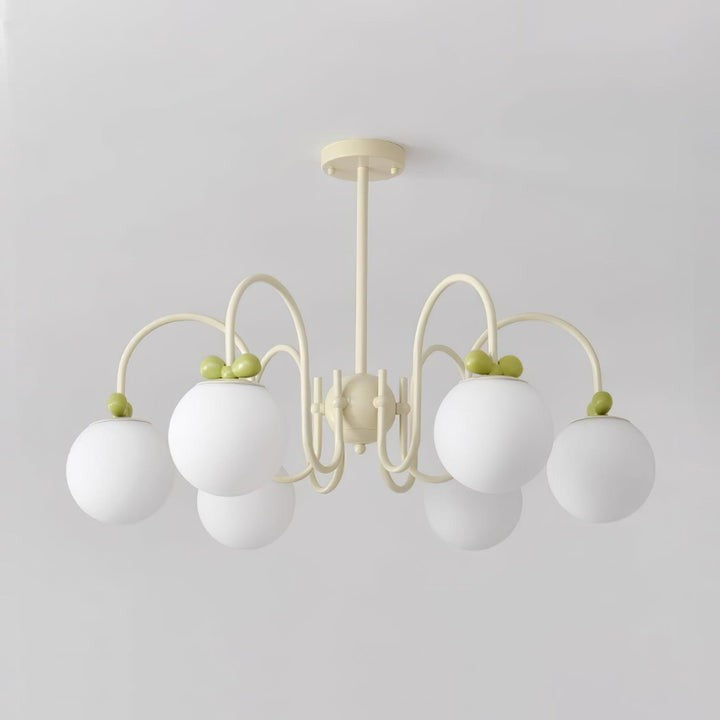 Cream Cherry Multi-Arm Ceiling Chandelier
