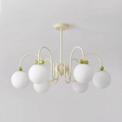 Cream Cherry Multi-Arm Ceiling Chandelier