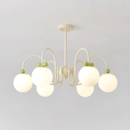 Cream Cherry Multi-Arm Ceiling Chandelier