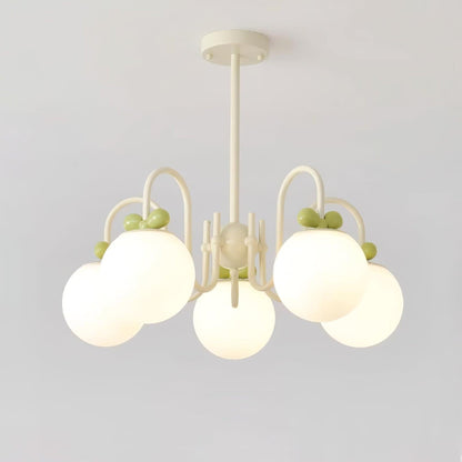 Cream Cherry Multi-Arm Ceiling Chandelier
