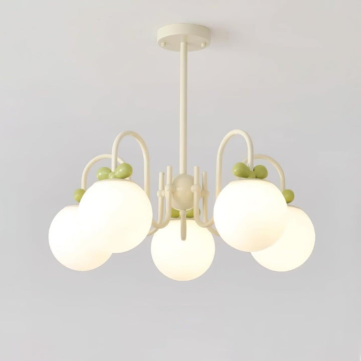 Cream Cherry Multi-Arm Ceiling Chandelier