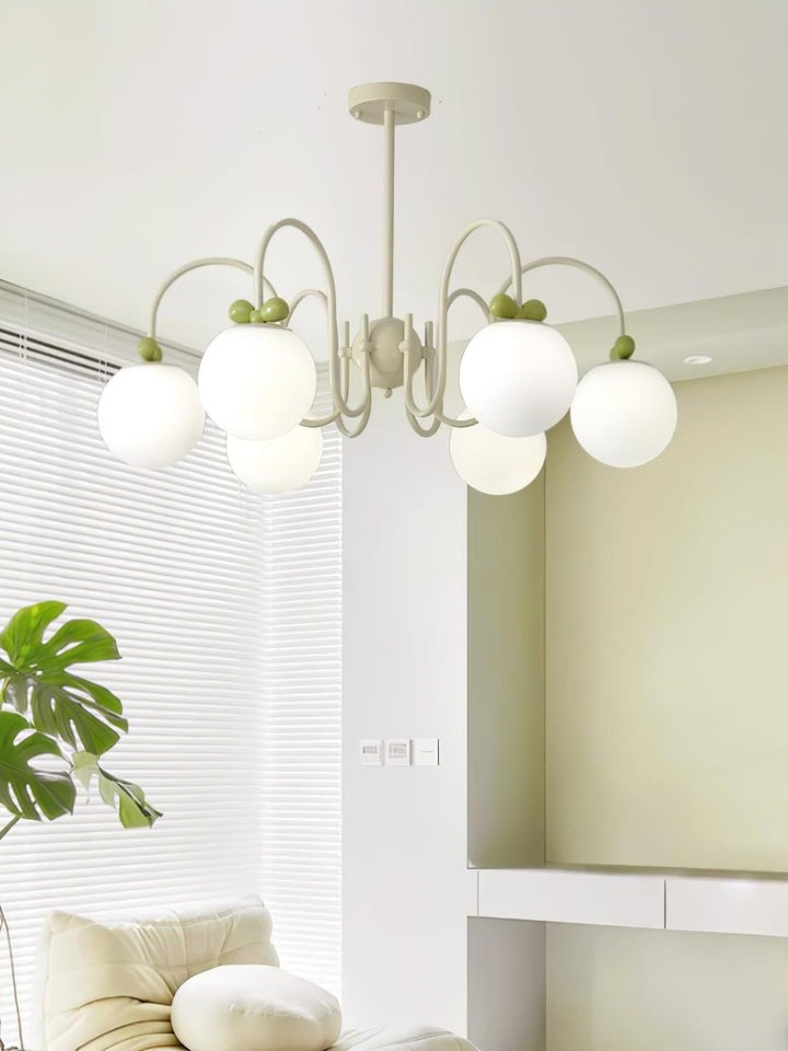 Cream Cherry Multi-Arm Ceiling Chandelier
