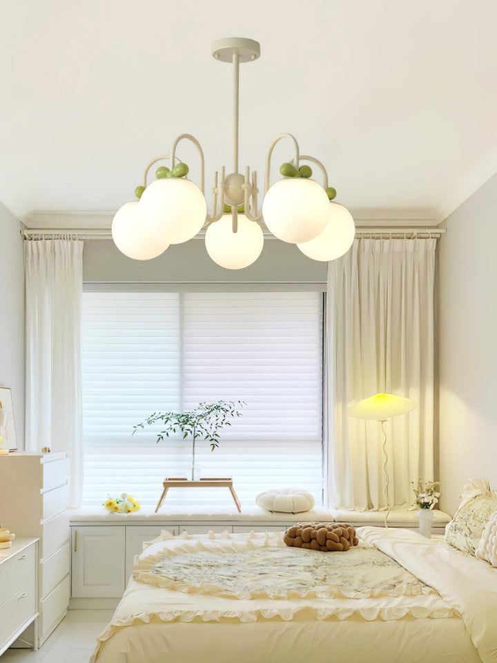 Cream Cherry Multi-Arm Ceiling Chandelier