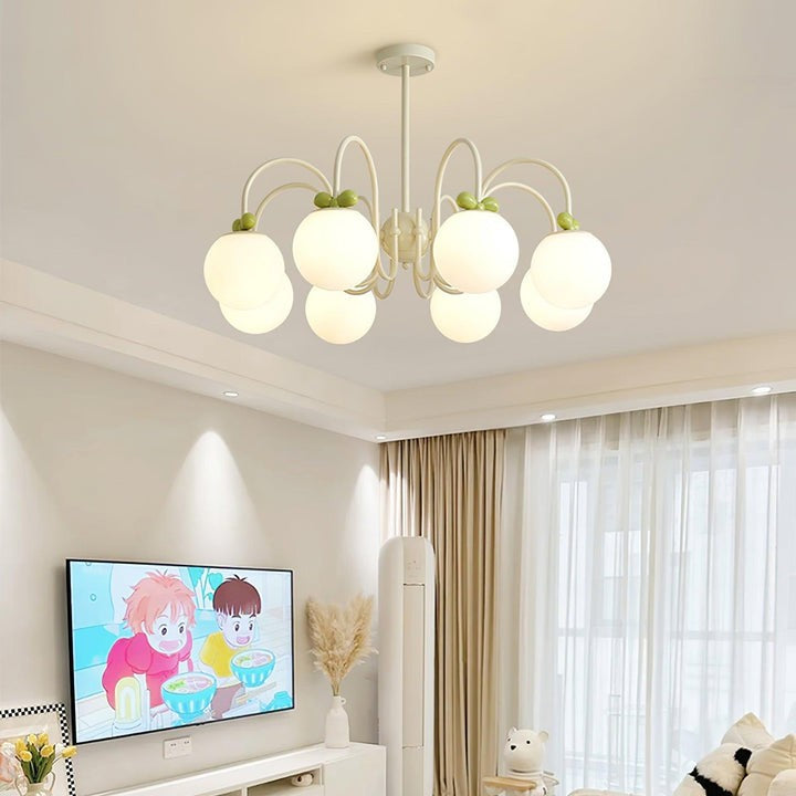 Cream Cherry Multi-Arm Ceiling Chandelier
