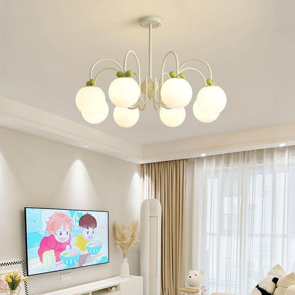 Cream Cherry Multi-Arm Ceiling Chandelier