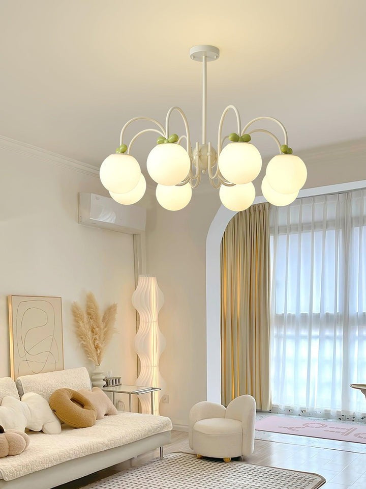 Cream Cherry Multi-Arm Ceiling Chandelier