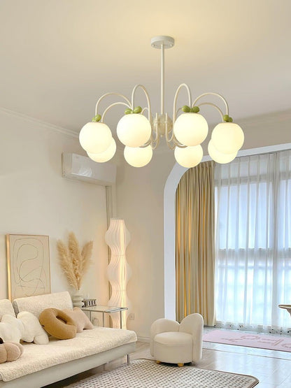 Cream Cherry Multi-Arm Ceiling Chandelier
