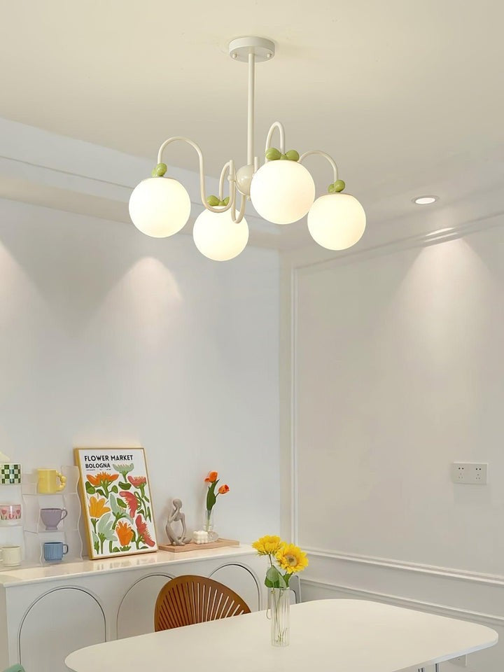 Cream Cherry Multi-Arm Ceiling Chandelier