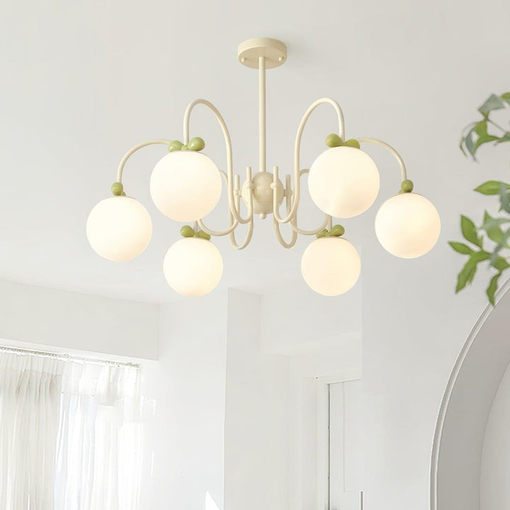 Cream Cherry Multi-Arm Ceiling Chandelier