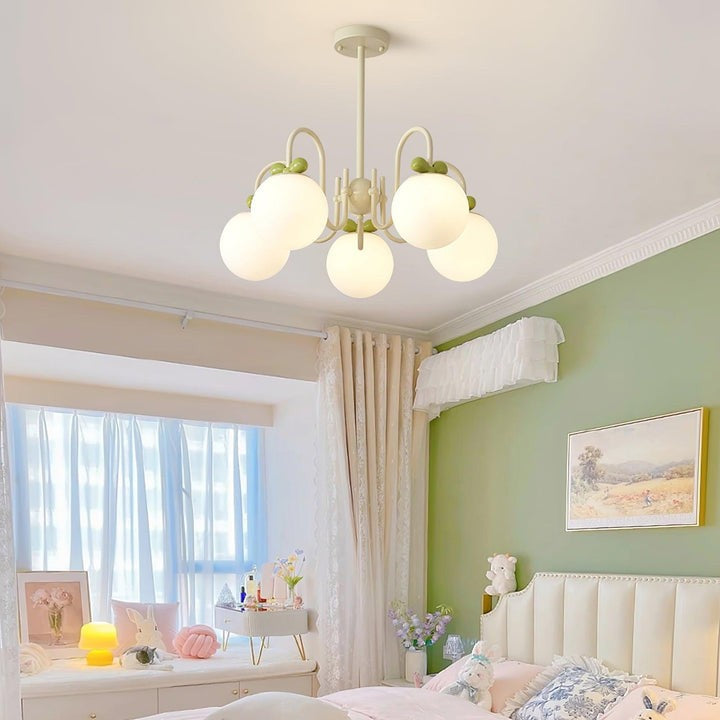 Cream Cherry Multi-Arm Ceiling Chandelier