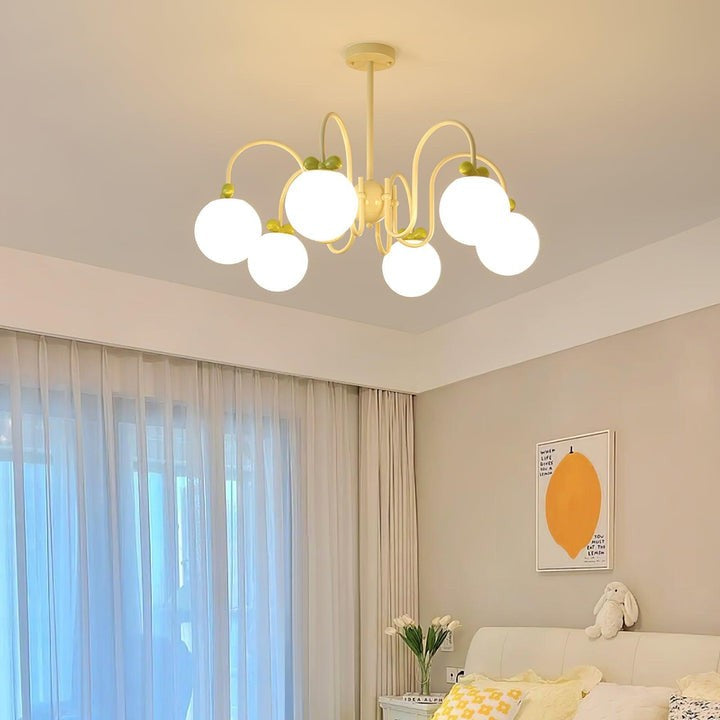 Cream Cherry Multi-Arm Ceiling Chandelier