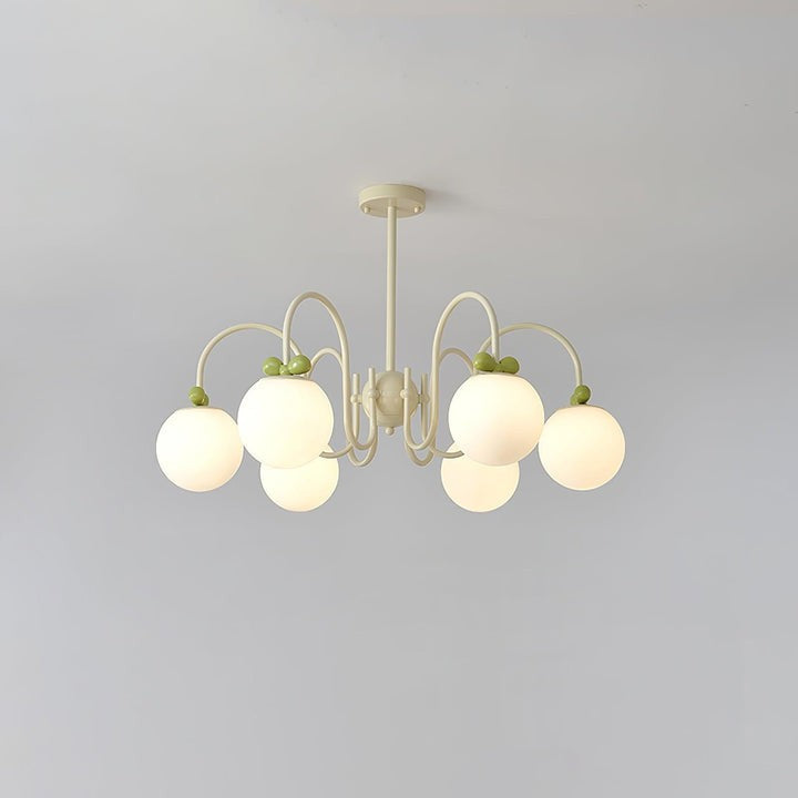 Cream Cherry Multi-Arm Ceiling Chandelier