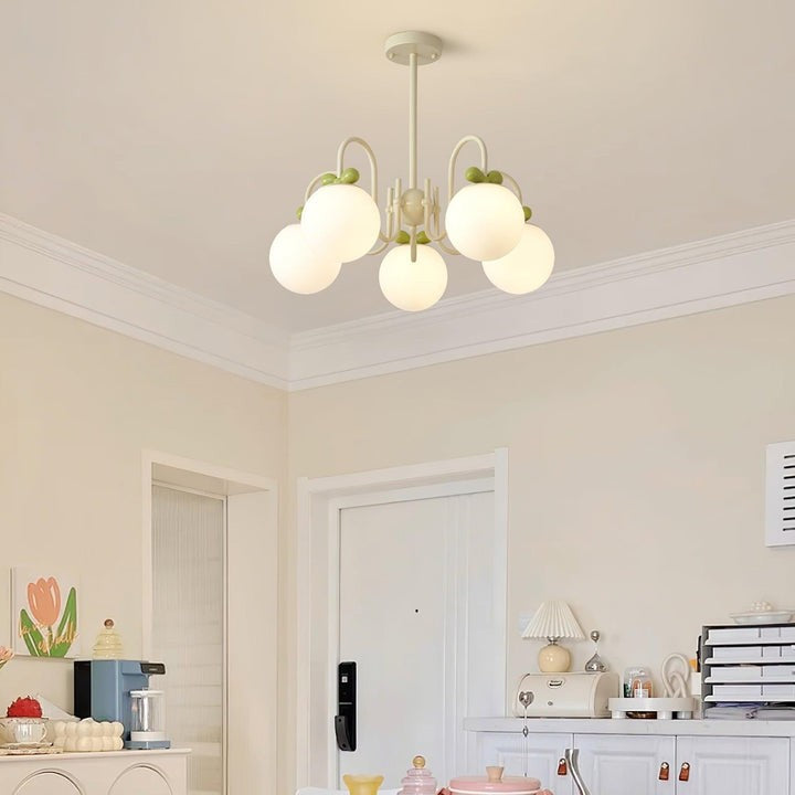 Cream Cherry Multi-Arm Ceiling Chandelier