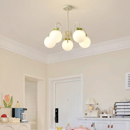 Cream Cherry Multi-Arm Ceiling Chandelier