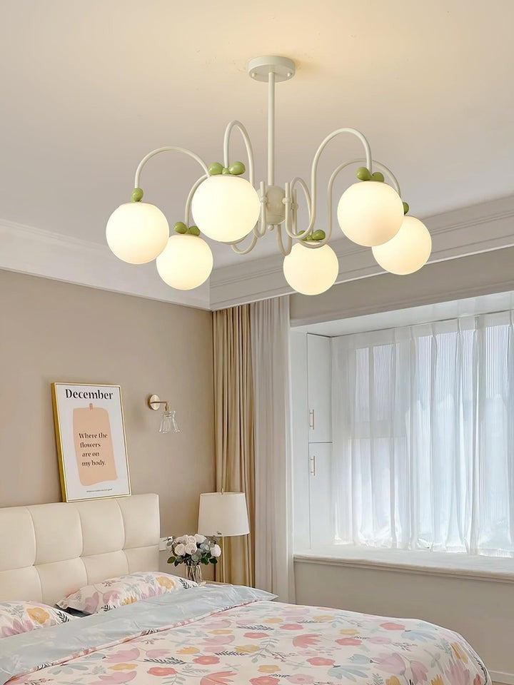 Cream Cherry Multi-Arm Ceiling Chandelier