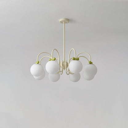 Cream Cherry Multi-Arm Ceiling Chandelier