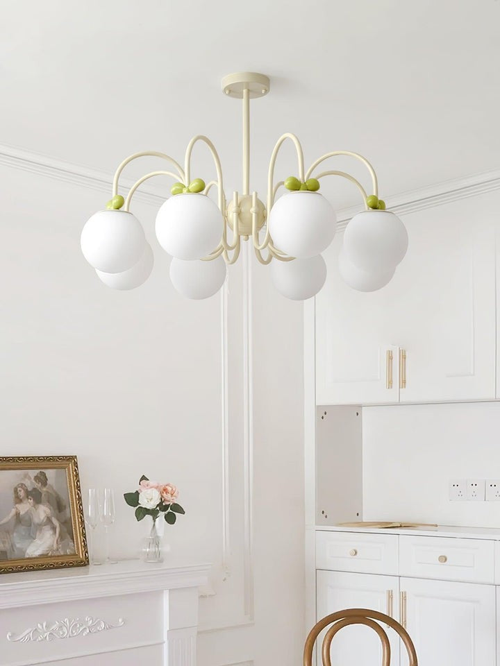 Cream Cherry Multi-Arm Ceiling Chandelier