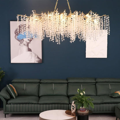 Crystal Glass Coin Cascade Chandelier