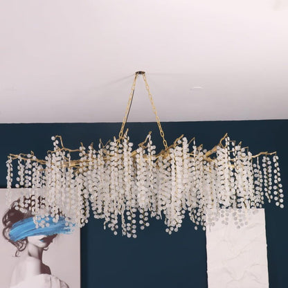 Crystal Glass Coin Cascade Chandelier