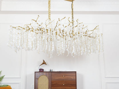Crystal Glass Coin Cascade Chandelier