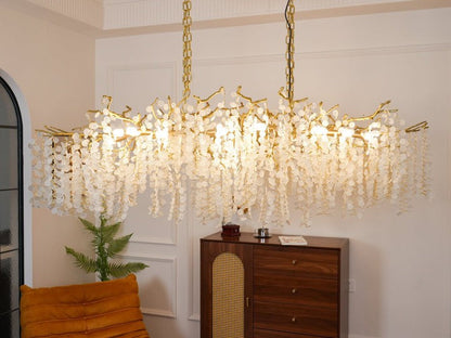Crystal Glass Coin Cascade Chandelier