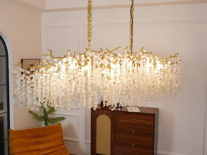 Crystal Glass Coin Cascade Chandelier