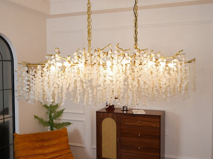 Crystal Glass Coin Cascade Chandelier