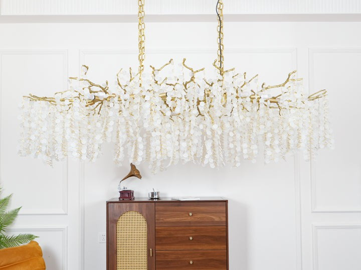 Crystal Glass Coin Cascade Chandelier