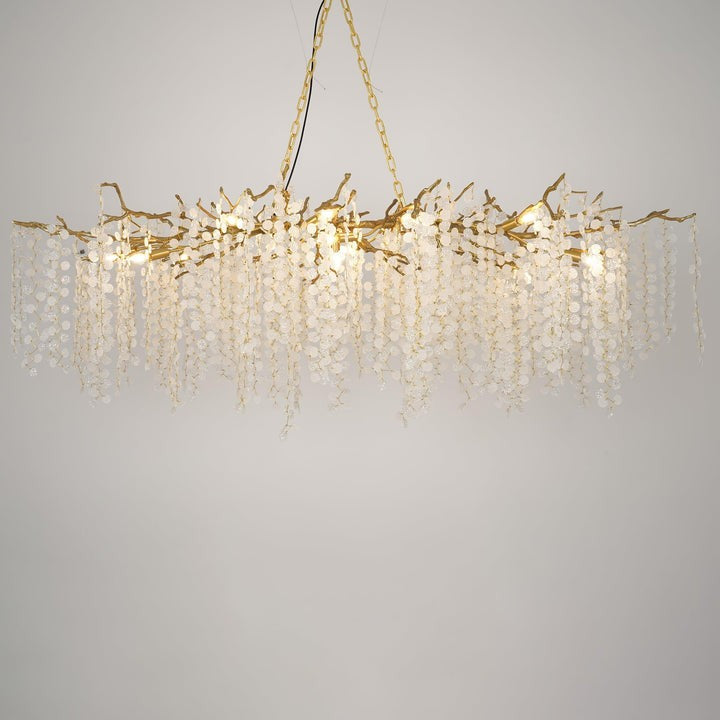 Crystal Glass Coin Cascade Chandelier