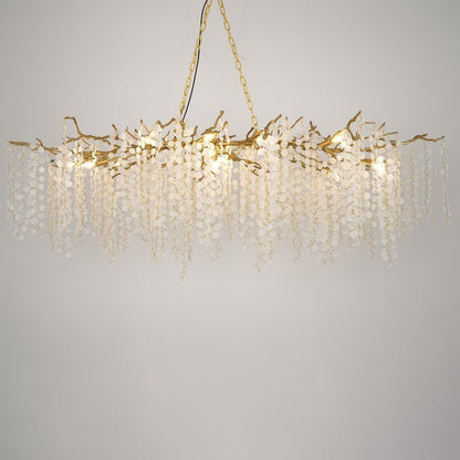 Crystal Glass Coin Cascade Chandelier