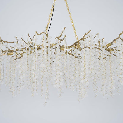 Crystal Glass Coin Cascade Chandelier