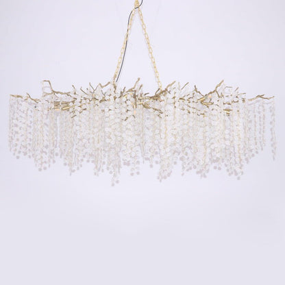 Crystal Glass Coin Cascade Chandelier