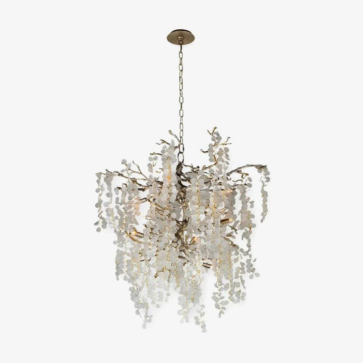 Crystal Glass Coin Cascade Chandelier