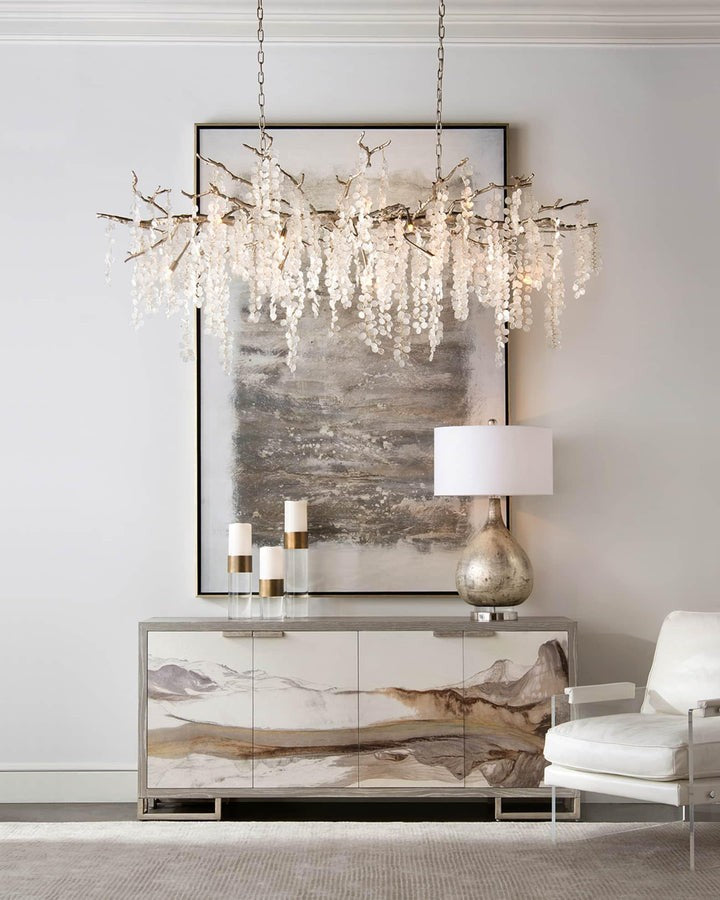 Crystal Glass Coin Cascade Chandelier