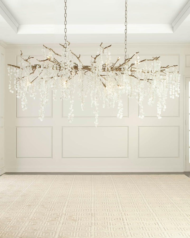 Crystal Glass Coin Cascade Chandelier