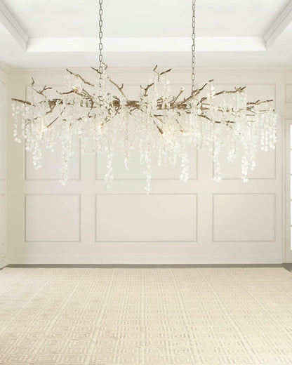 Crystal Glass Coin Cascade Chandelier