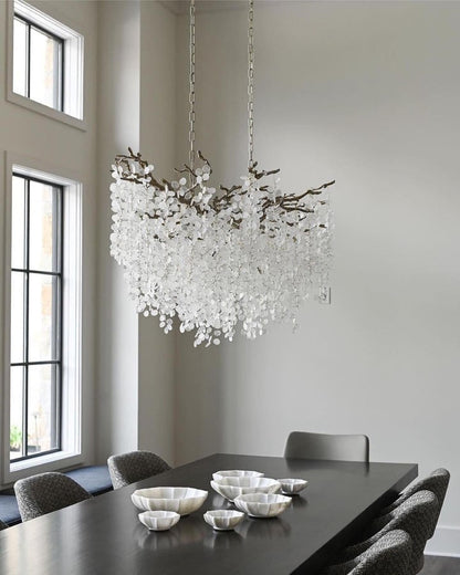 Crystal Glass Coin Cascade Chandelier
