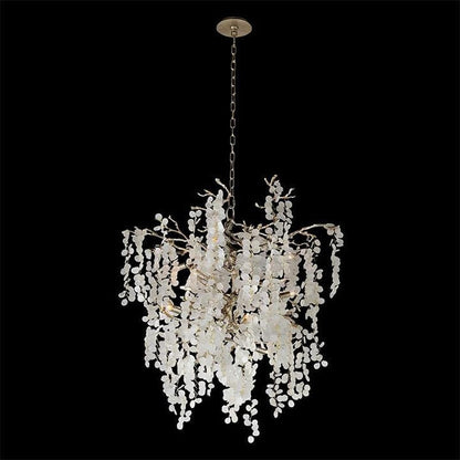 Crystal Glass Coin Cascade Chandelier