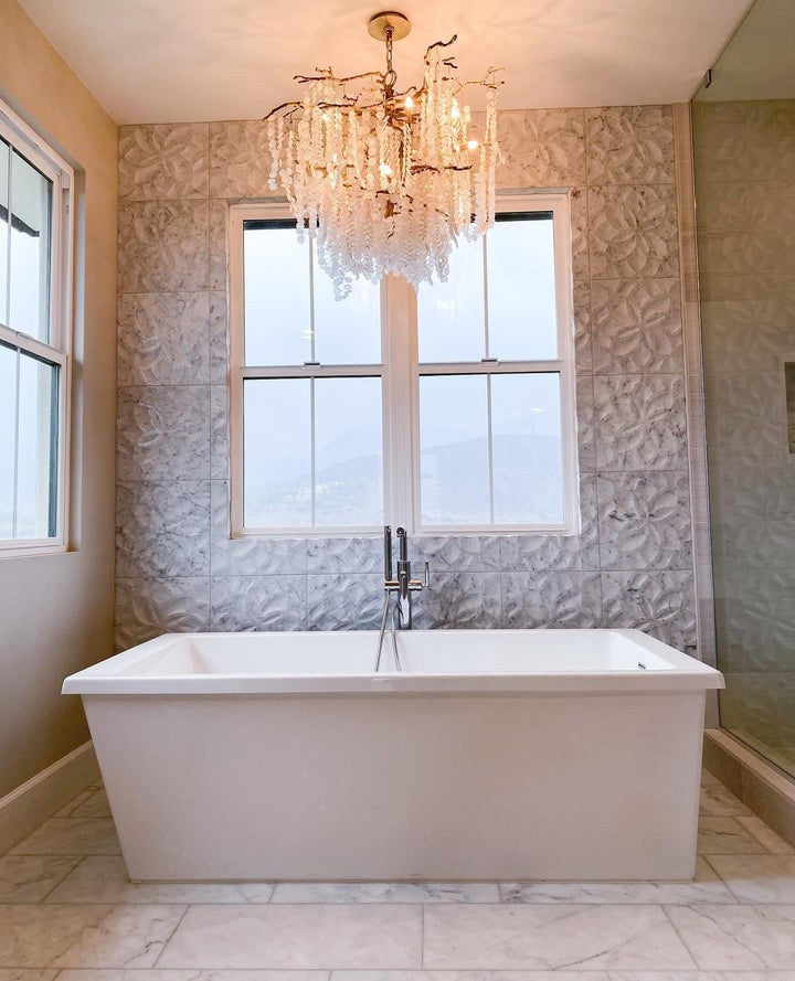 Crystal Glass Coin Cascade Chandelier