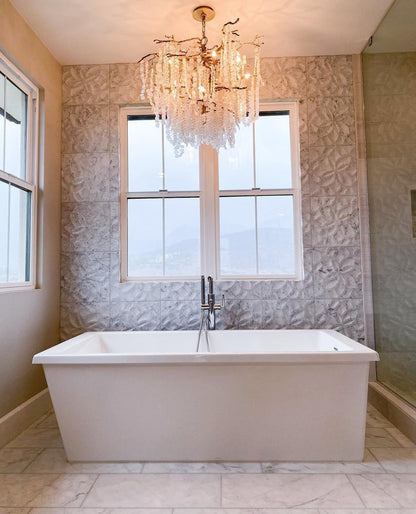 Crystal Glass Coin Cascade Chandelier