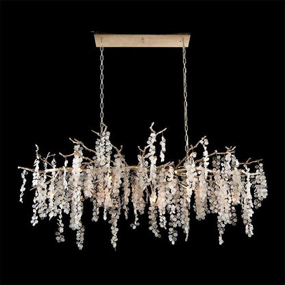 Crystal Glass Coin Cascade Chandelier