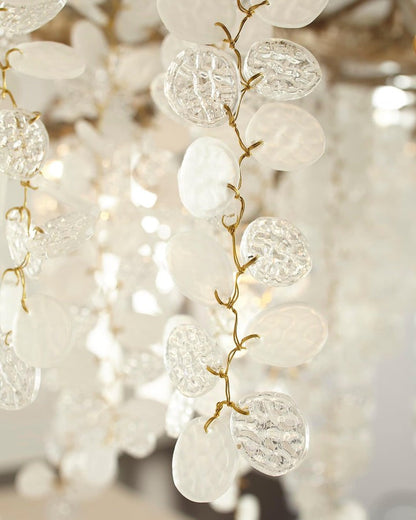 Crystal Glass Coin Cascade Chandelier